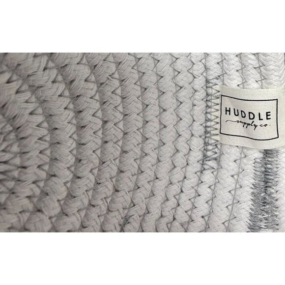 Huddle Supply Co Small White Woven Rope Basket Shallow Tray Trinkets Keys Decor - Picture 5 of 6